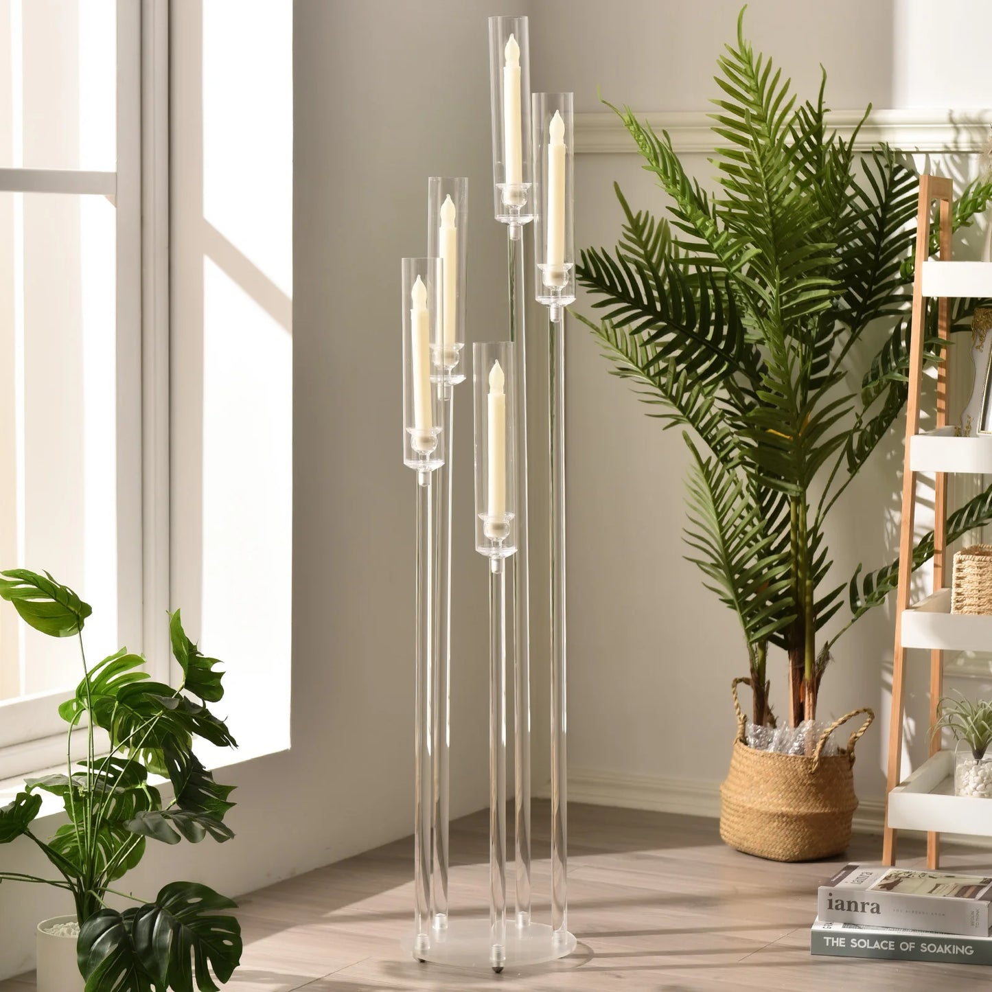 10PCS Acrylic 5 Arm Candelabra
