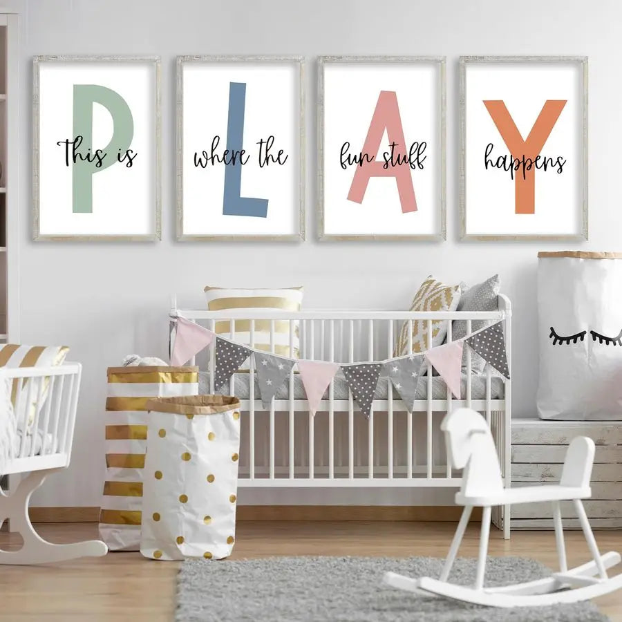 Fun Happens on Kids Playroom Wall