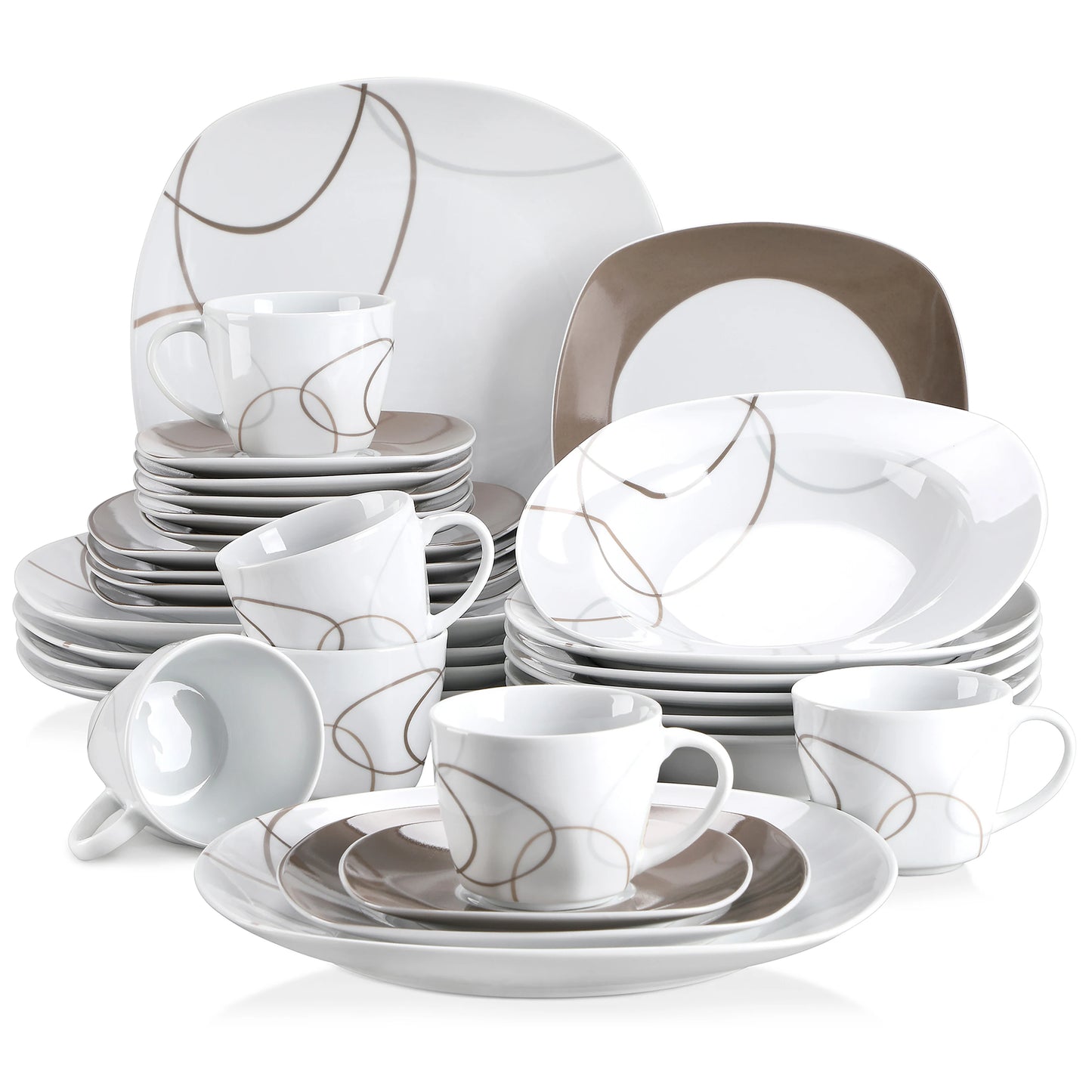 30-Piece Porcelain Ceramic Kitchen Set