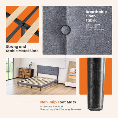 Fabric Upholstered Bed Frame