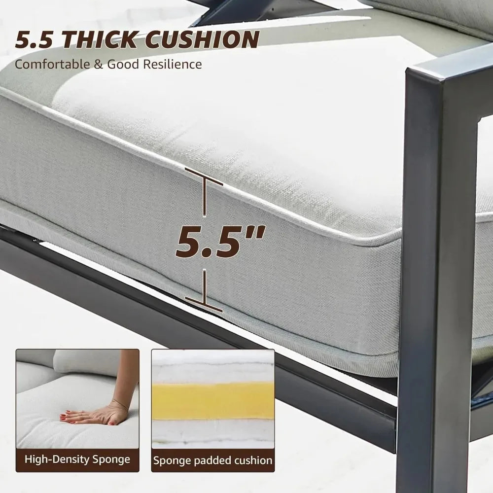 4 Pieces Outdoor Metal Patio Furniture Set