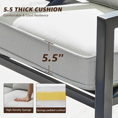 4 Pieces Outdoor Metal Patio Furniture Set