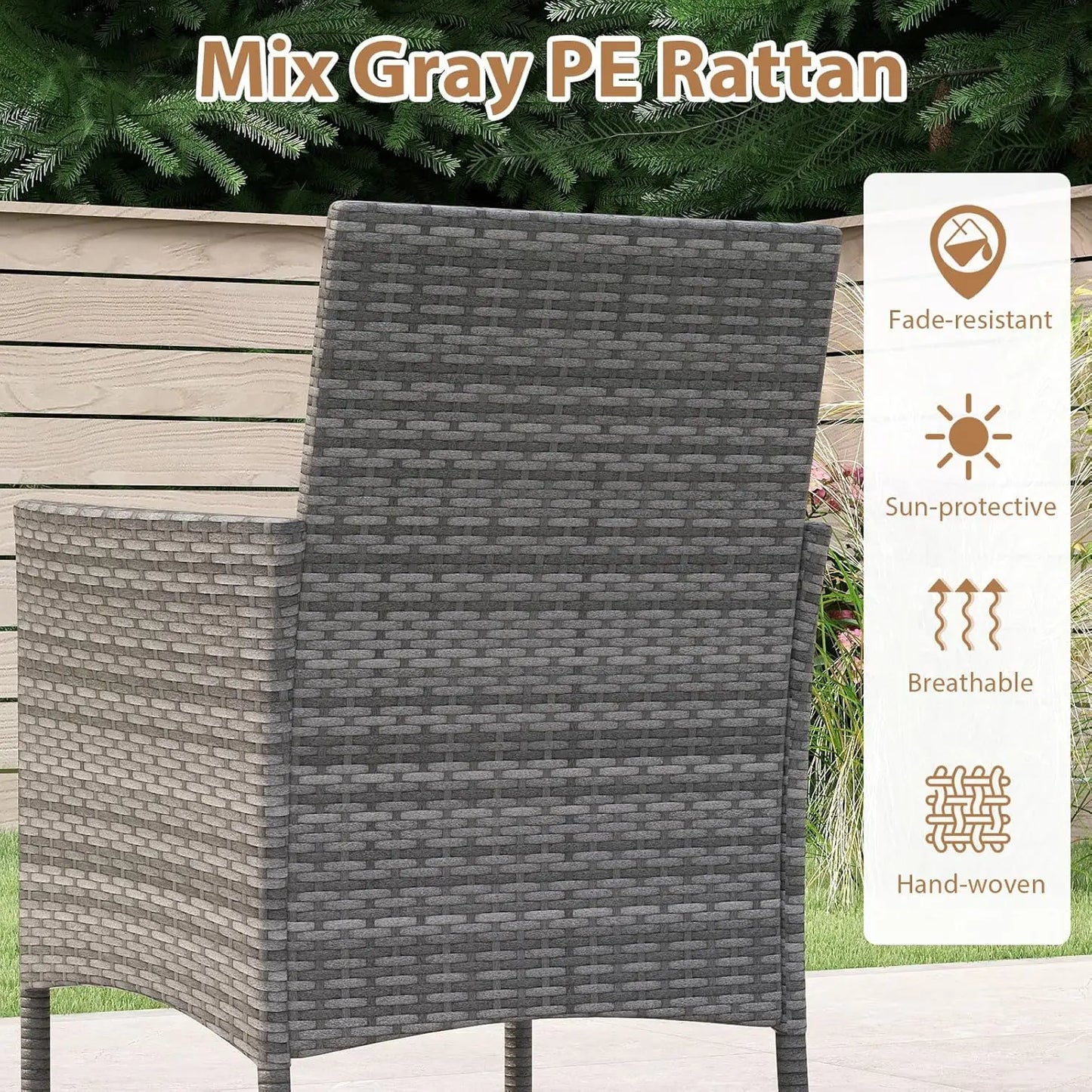 5pc PE Wicker Patio Dining Set