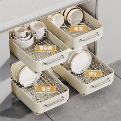Kitchen Pull-out Dish Rack Sliding Drawer