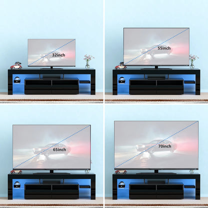 LED TV Stand for Living Room w/20 Colors Lights