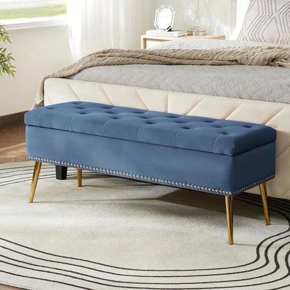 Modern Velvet Storage  Bench