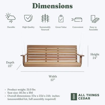 Outdoor Cedar Porch Swing