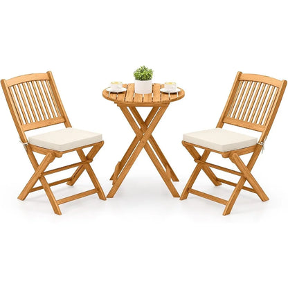 3 Pieces Wood Patio Set