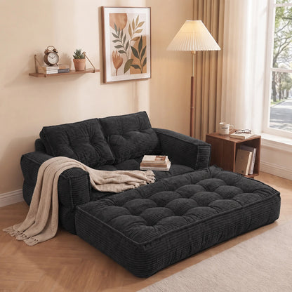 51" 2-Seater Modular Corduroy Sofa
