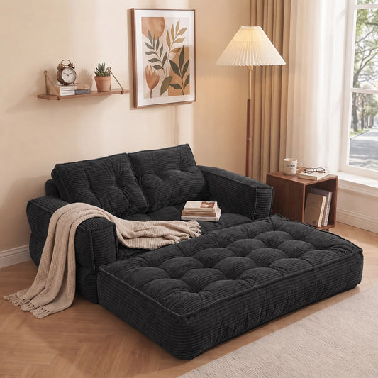 51" 2-Seater Modular Corduroy Sofa