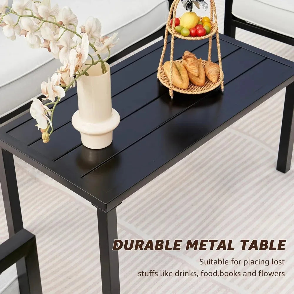 4 Pieces Outdoor Metal Patio Furniture Set