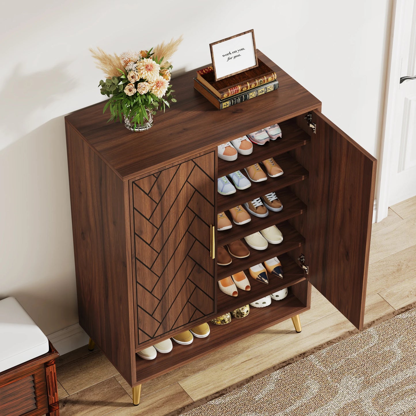 6-Tier Shoe Cabinet with Doors