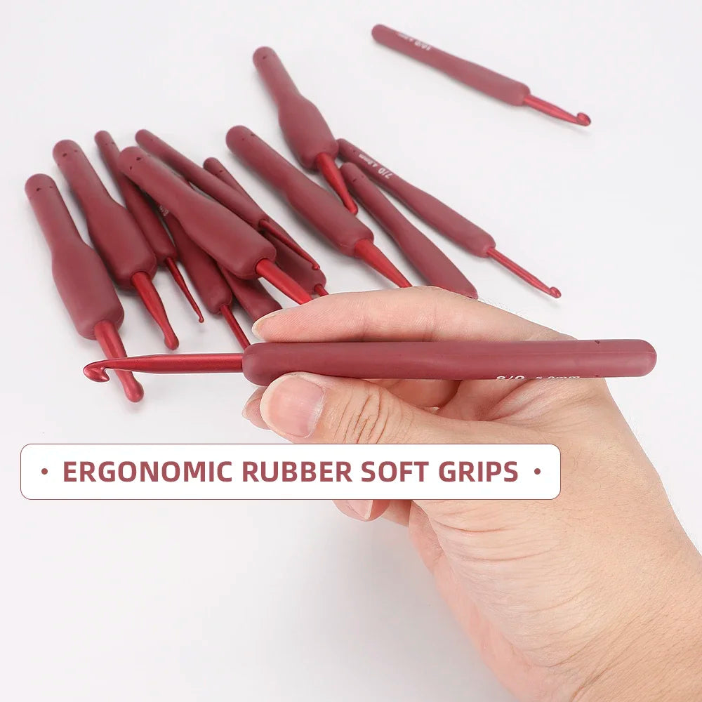 14pc Red Knitting & Weaving Tool Set