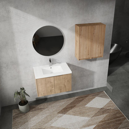 30" Wall-Mounted Bathroom Vanity