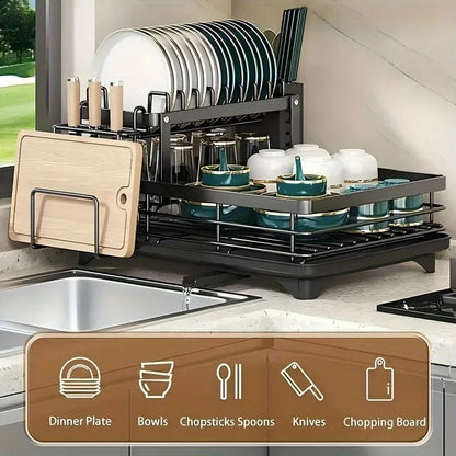 Double-Tier Extendable Dish Drainer