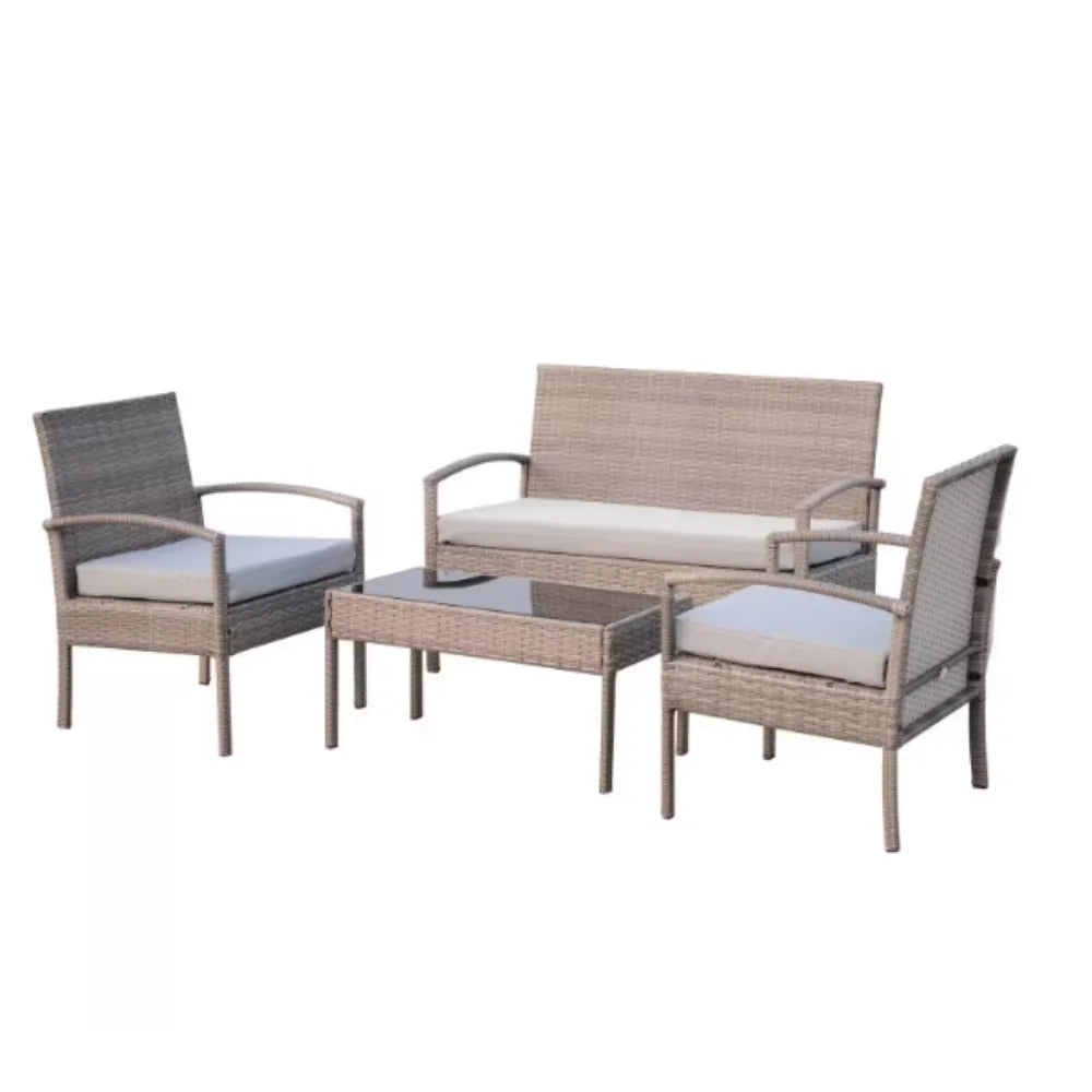 Patio Furniture Set with Cushions, Chairs