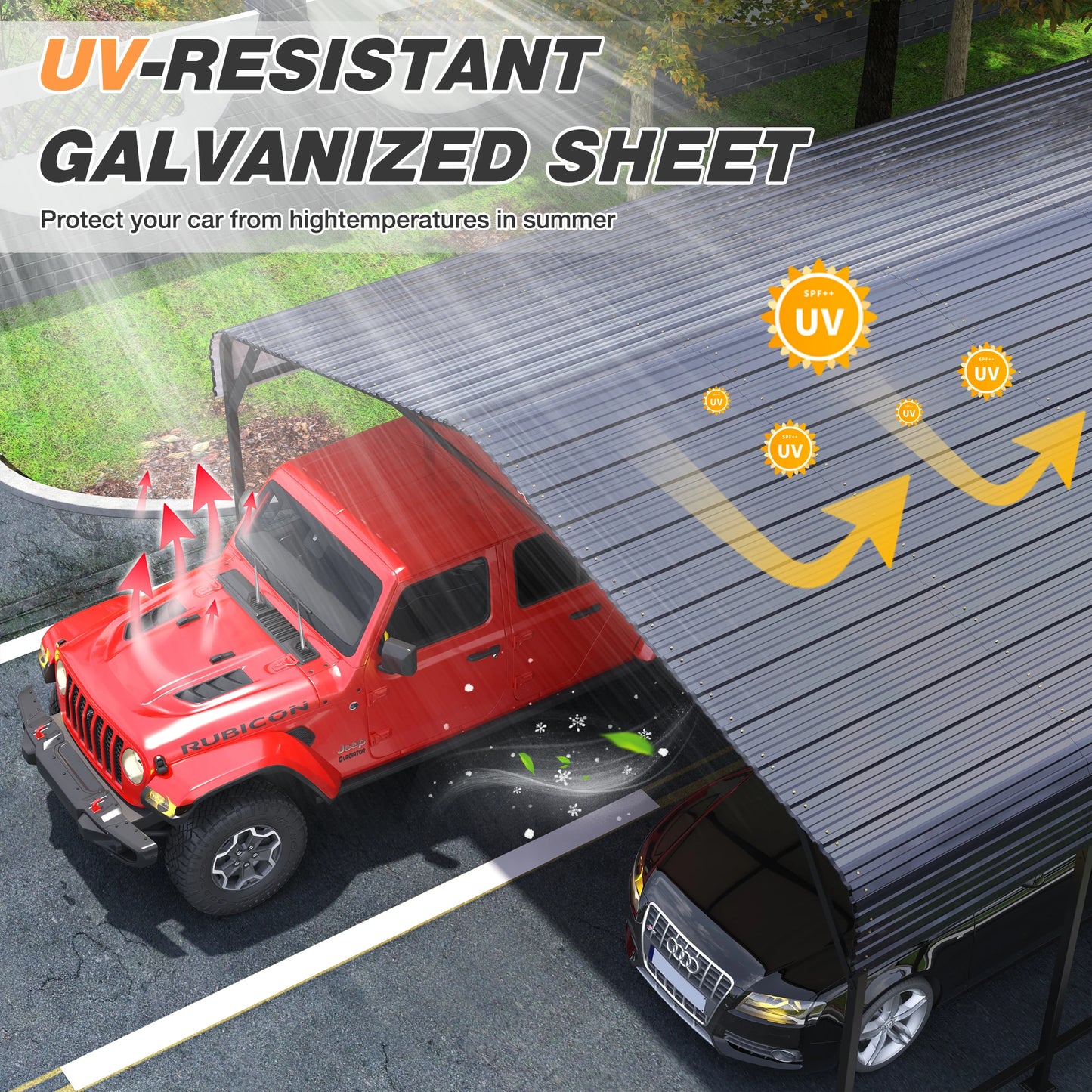 10x15~20x40FT Multi-Size Metal Carport