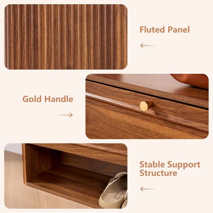 Set of 1-2 Fluted Shoe Cabinets