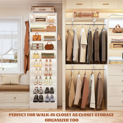 10 Tiers Narrow Wood Shoe Rack