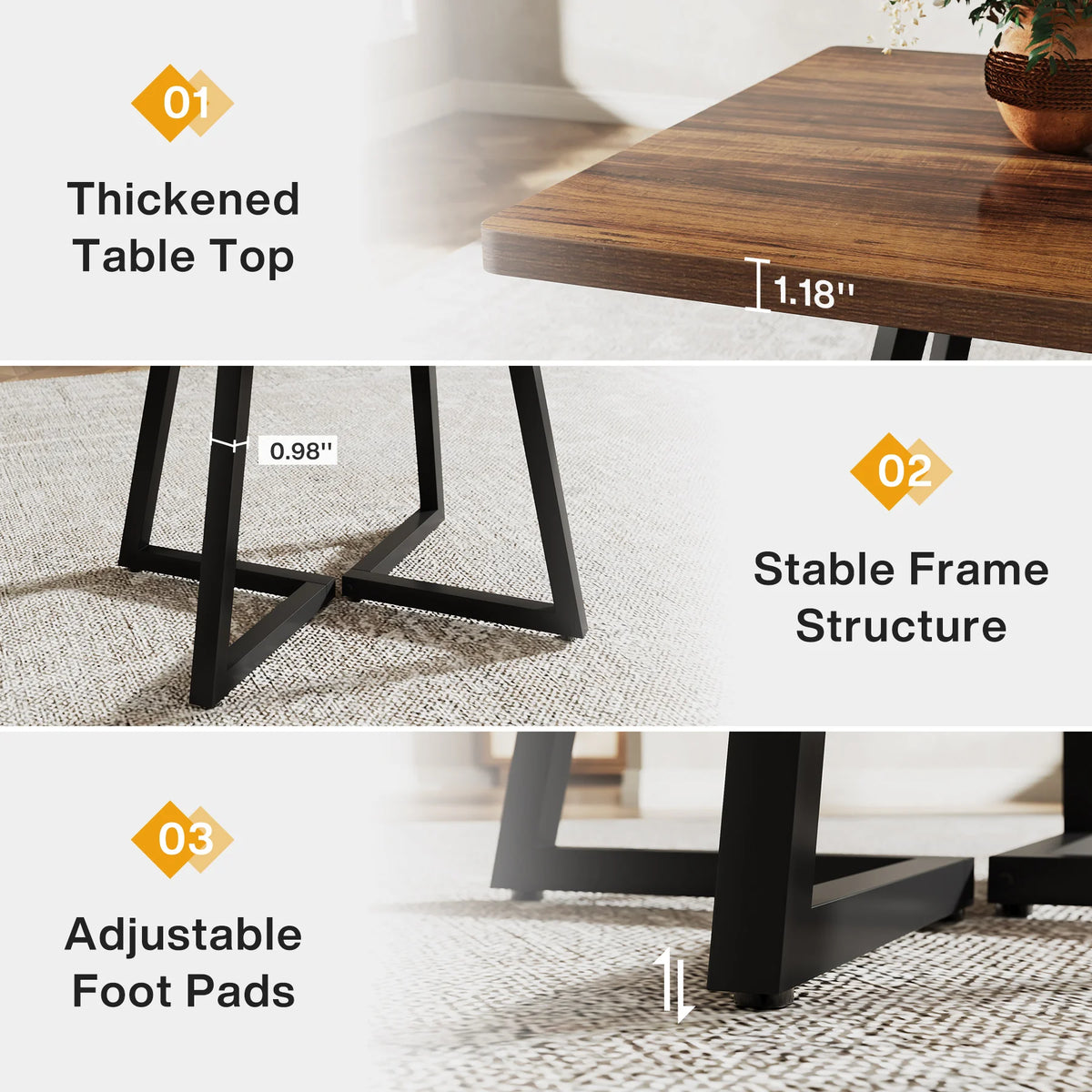 Square Dining Table for 4