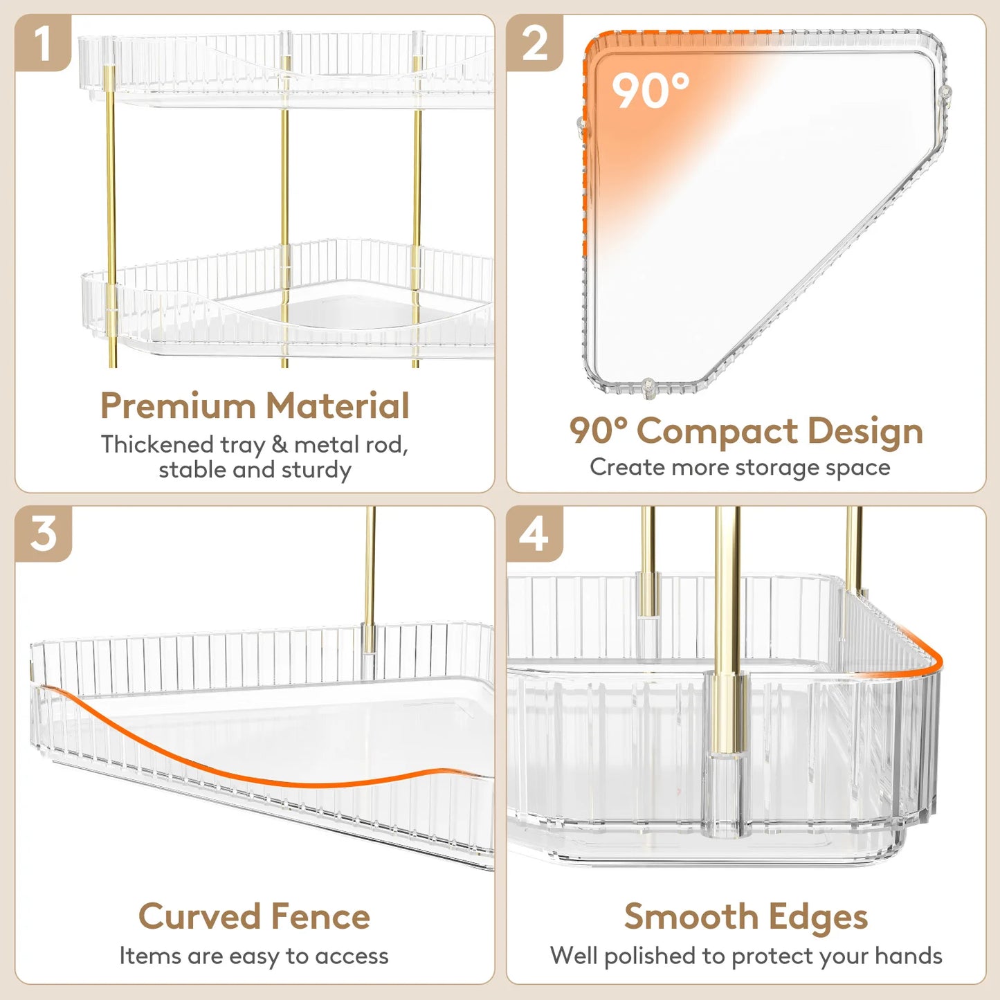 Corner Bathroom Counter Organizer