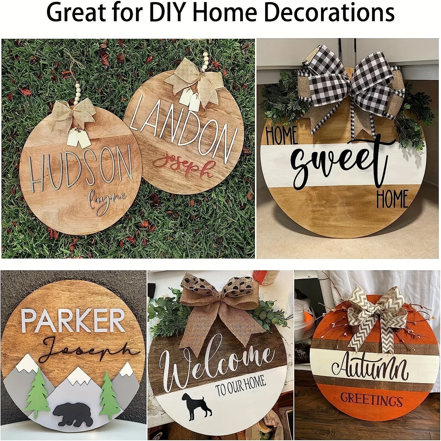 5 Pack Round Wood Circles for Crafts