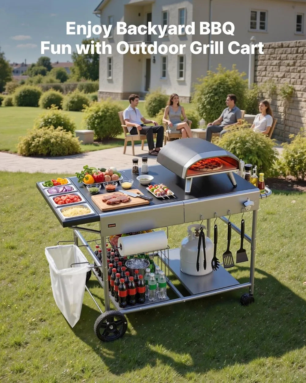 Grill Cart with Wheels