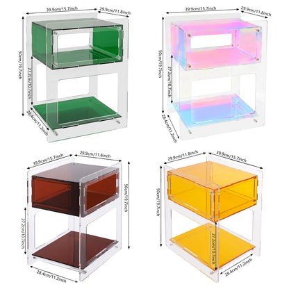 Polished Acrylic Nightstand Side Table