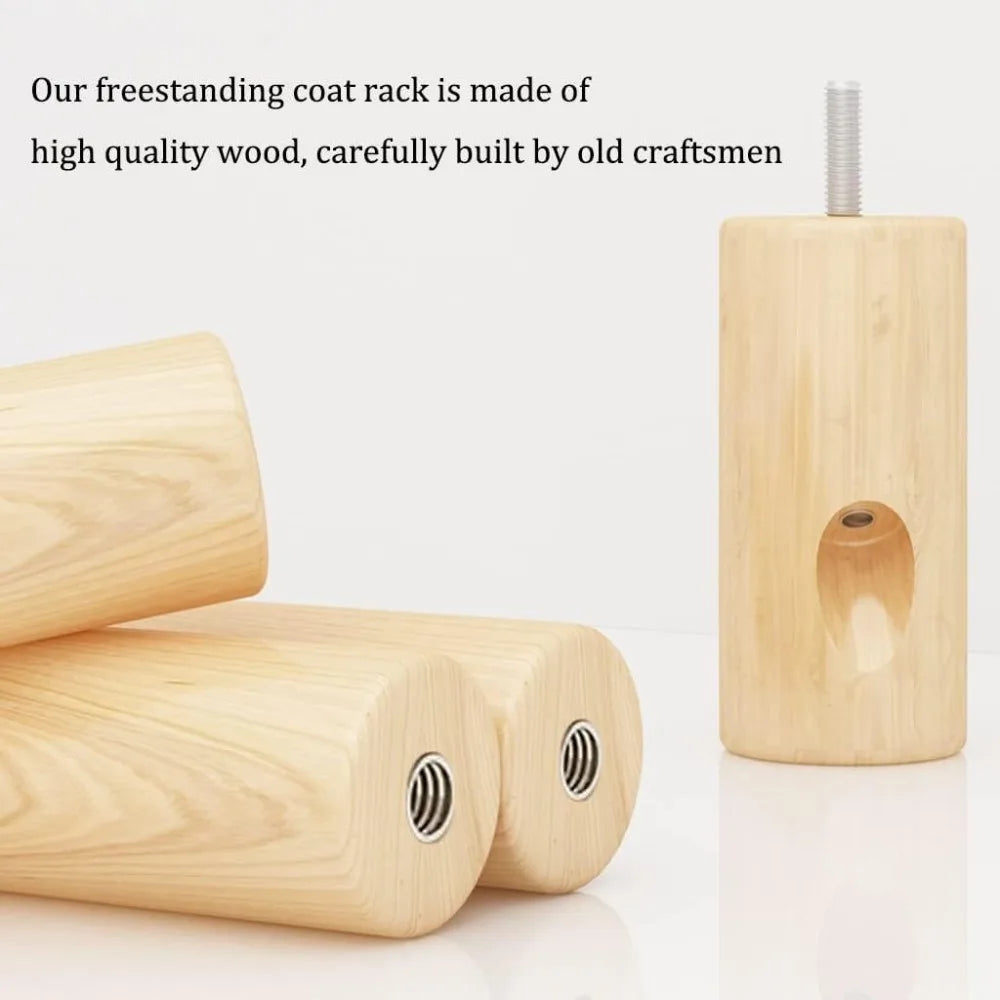 Wooden Tree Coat Rack Stand