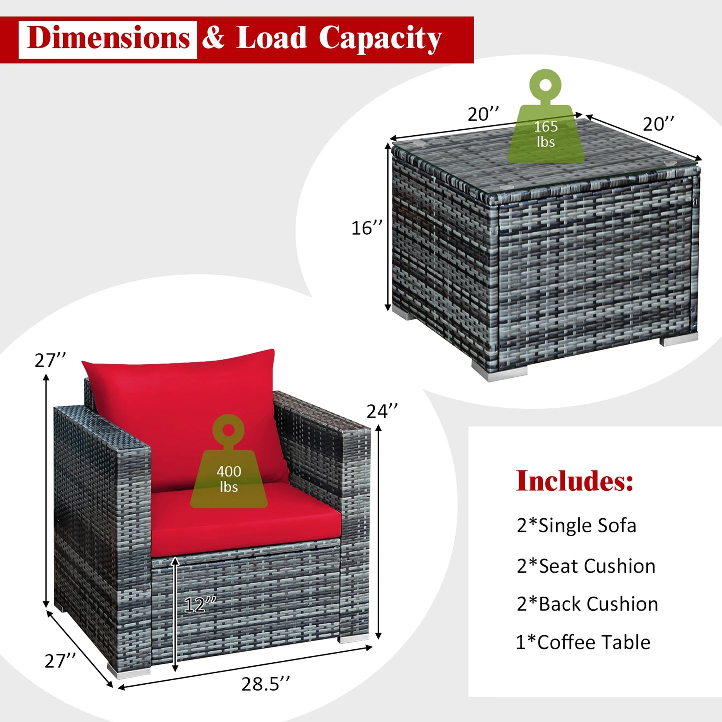 3 PC Patio Furniture
