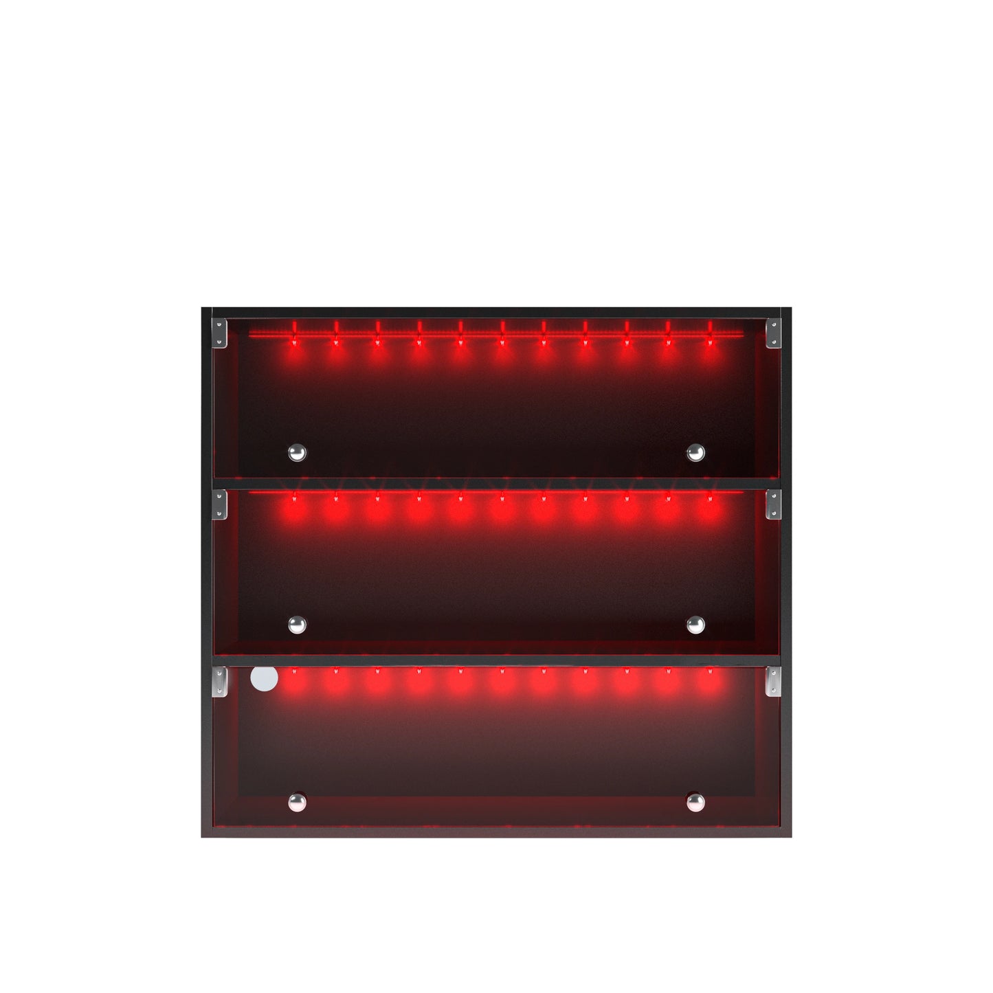 3-Tier LED Shoe Cabinet with Glass Door