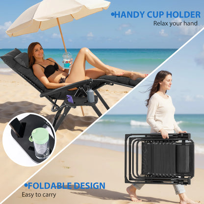 Zero Gravity Cushioned Lounge Chair