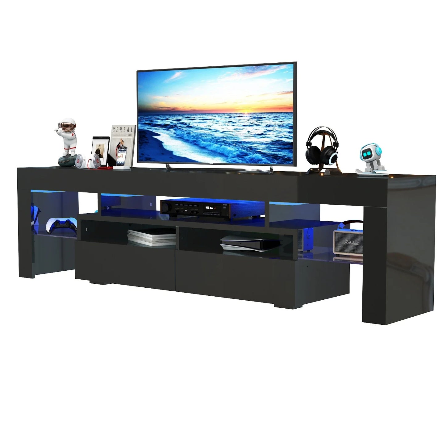 LED TV Stand for Living Room w/20 Colors Lights