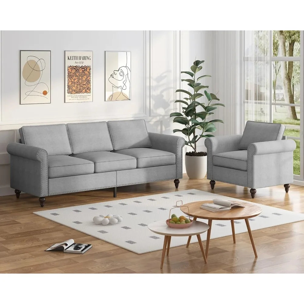 3-Seater Sofa Couch and Chair Set