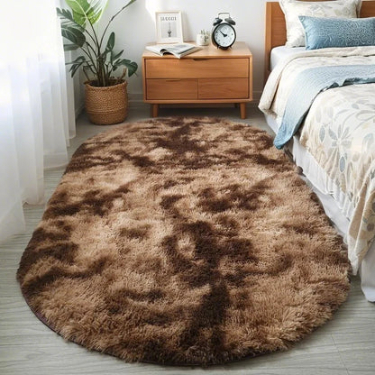 Fluffy Oval Plush Carpet