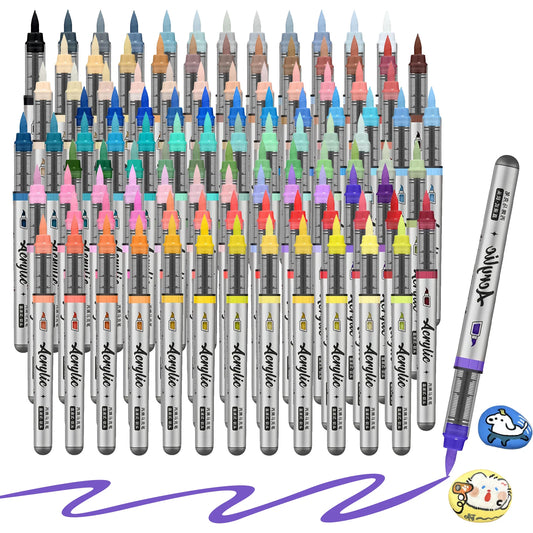 12 pcs Brush Tip Acrylic Paint Pens Set