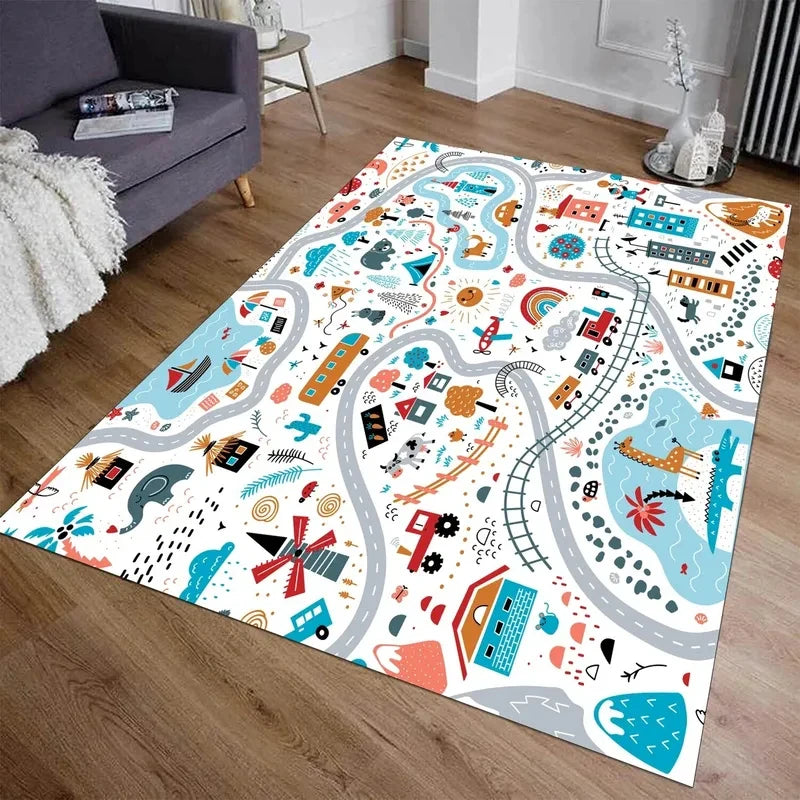 City Traffic Highway Kids Play Mat