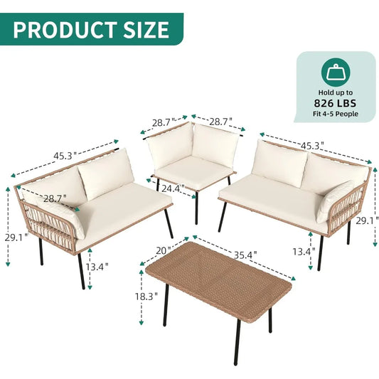 4-Piece Wicker Patio Furniture Set