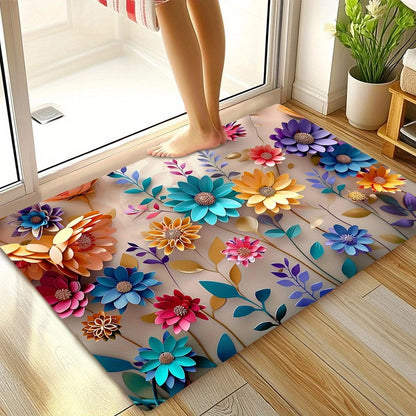 1pc multi-color floral print design mat