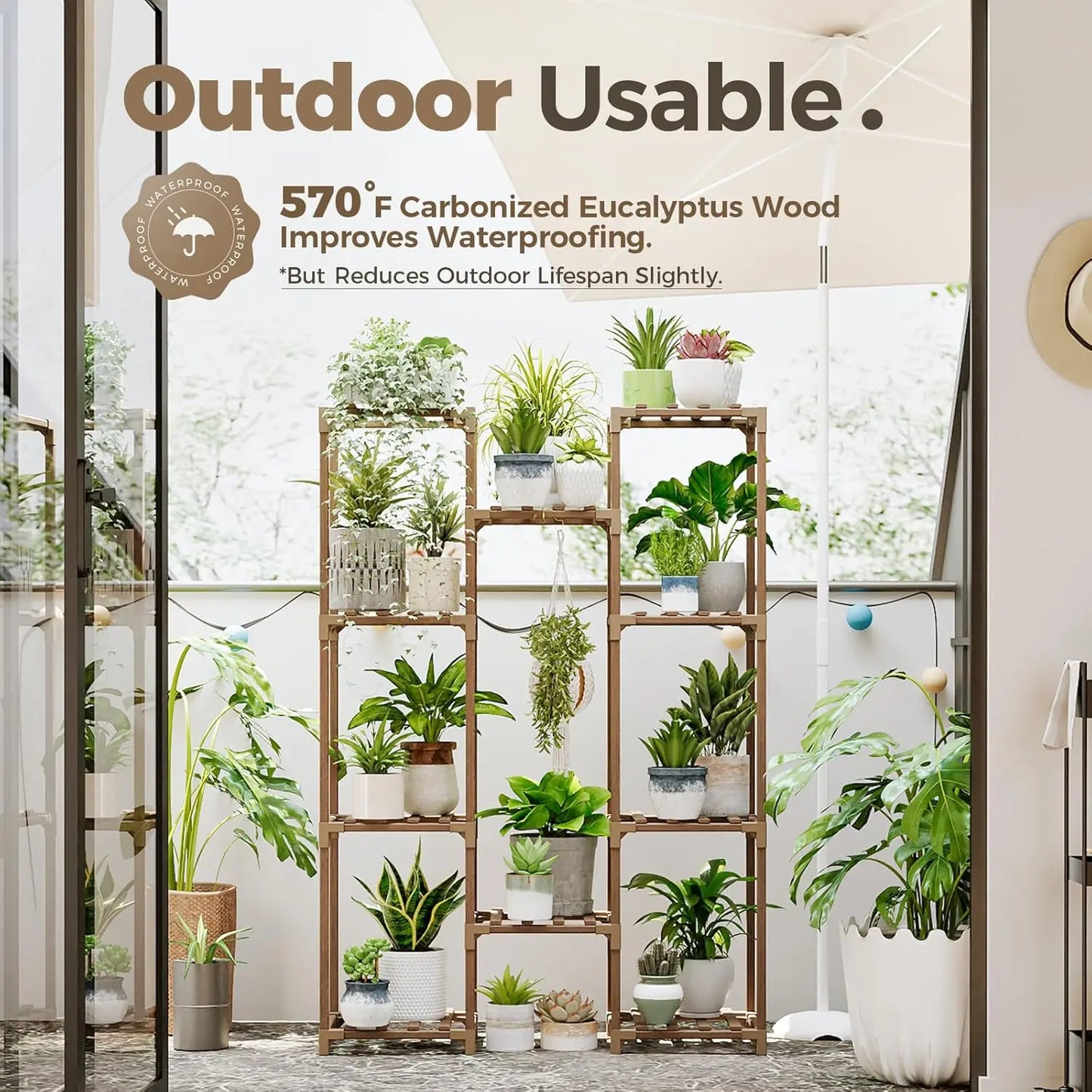 Large Wooden Plant Stand