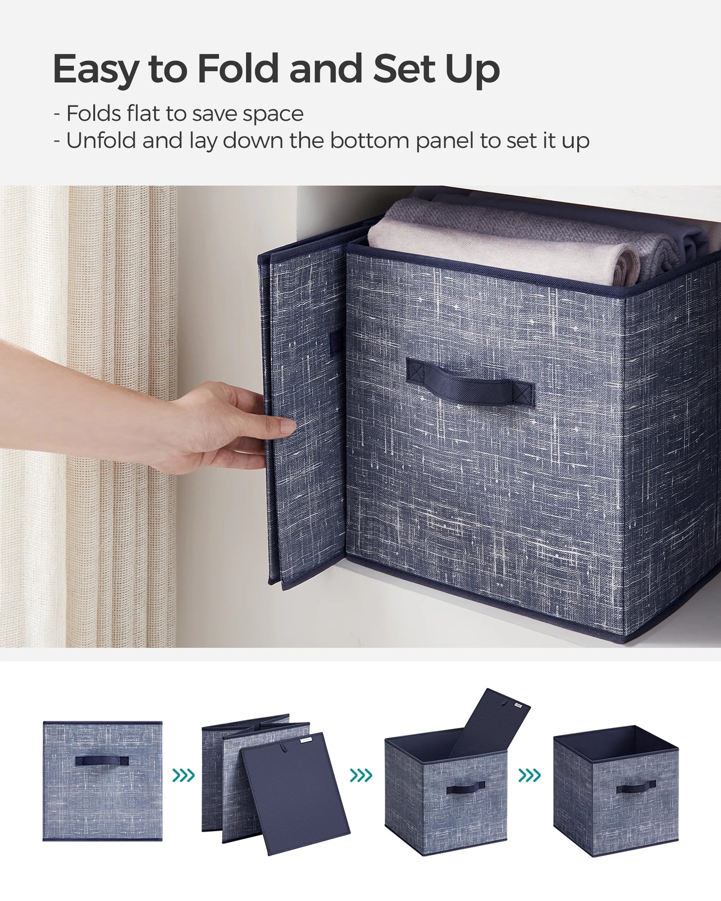 Storage Cubes, 11.8-Inch Non-Woven Fabric Bins