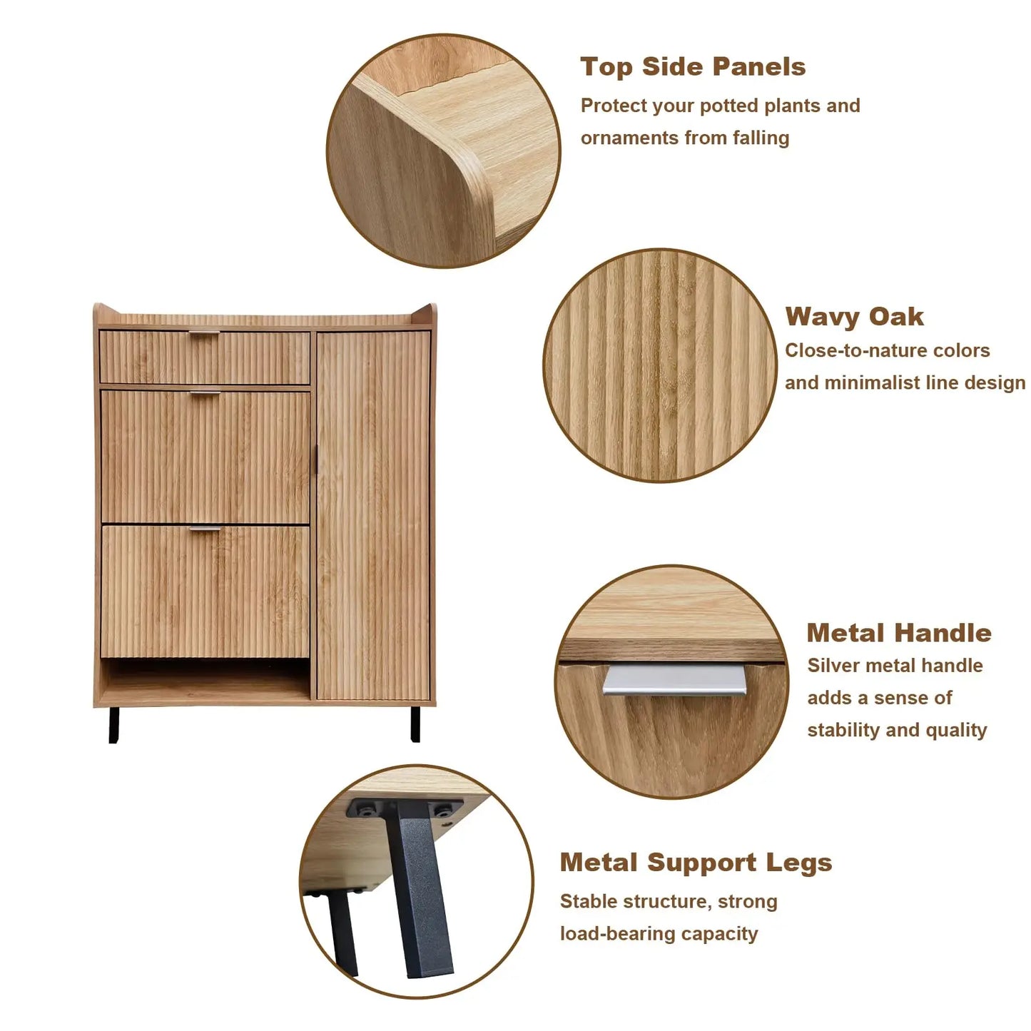Storage Cabinet With Flip Drawers