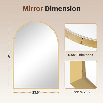 26"x38" Arched Metal Framed Mirror