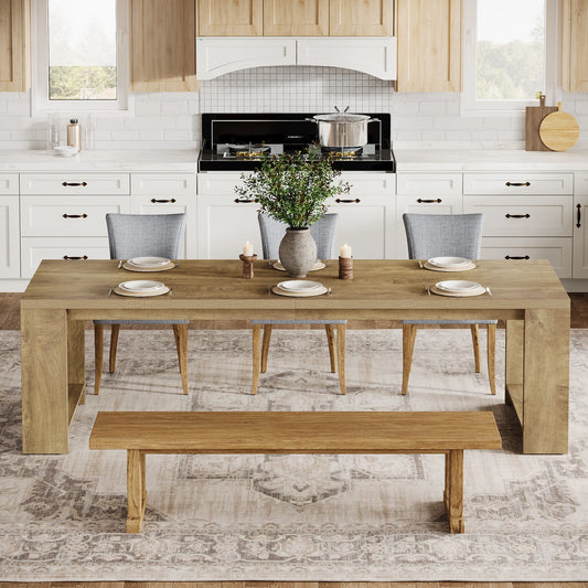 86.61-Inch Dining Table for 6-8 People