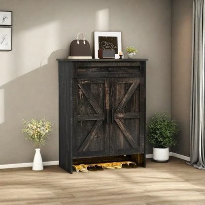 6-Tier Shoe Cabinet with Doors & Drawer