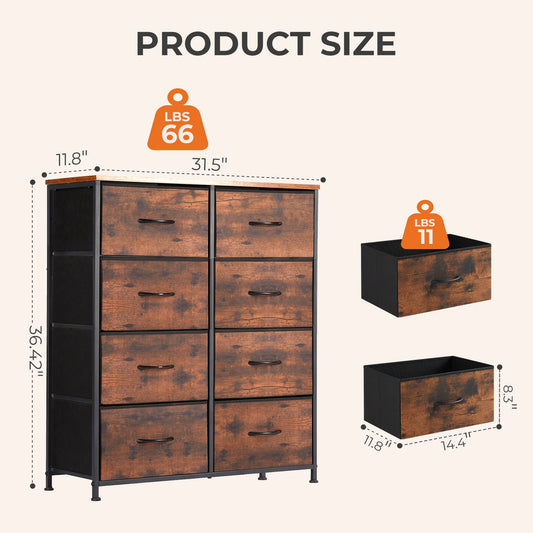 Fabric 8 Drawers
