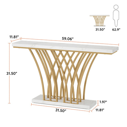 59 inch Gold Console Table