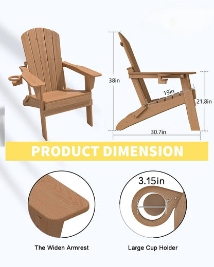3-Piece Folding Adirondack Chair Set