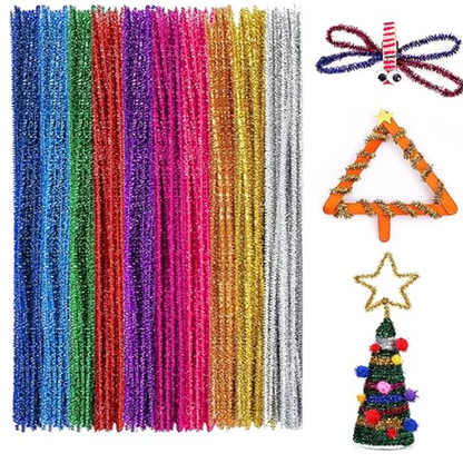 10/50/100 Glitter Chenille Stem Pipe Cleaner