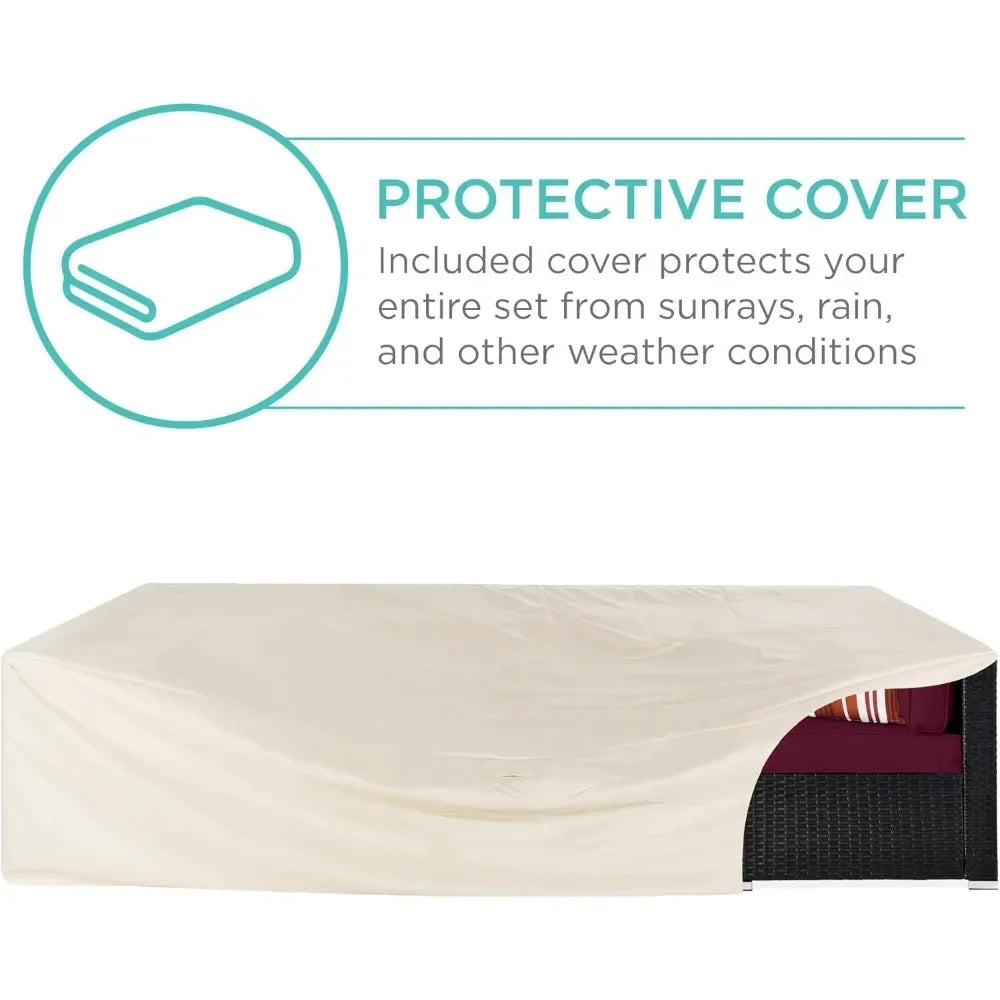 7-piece modular outdoor patio furniture